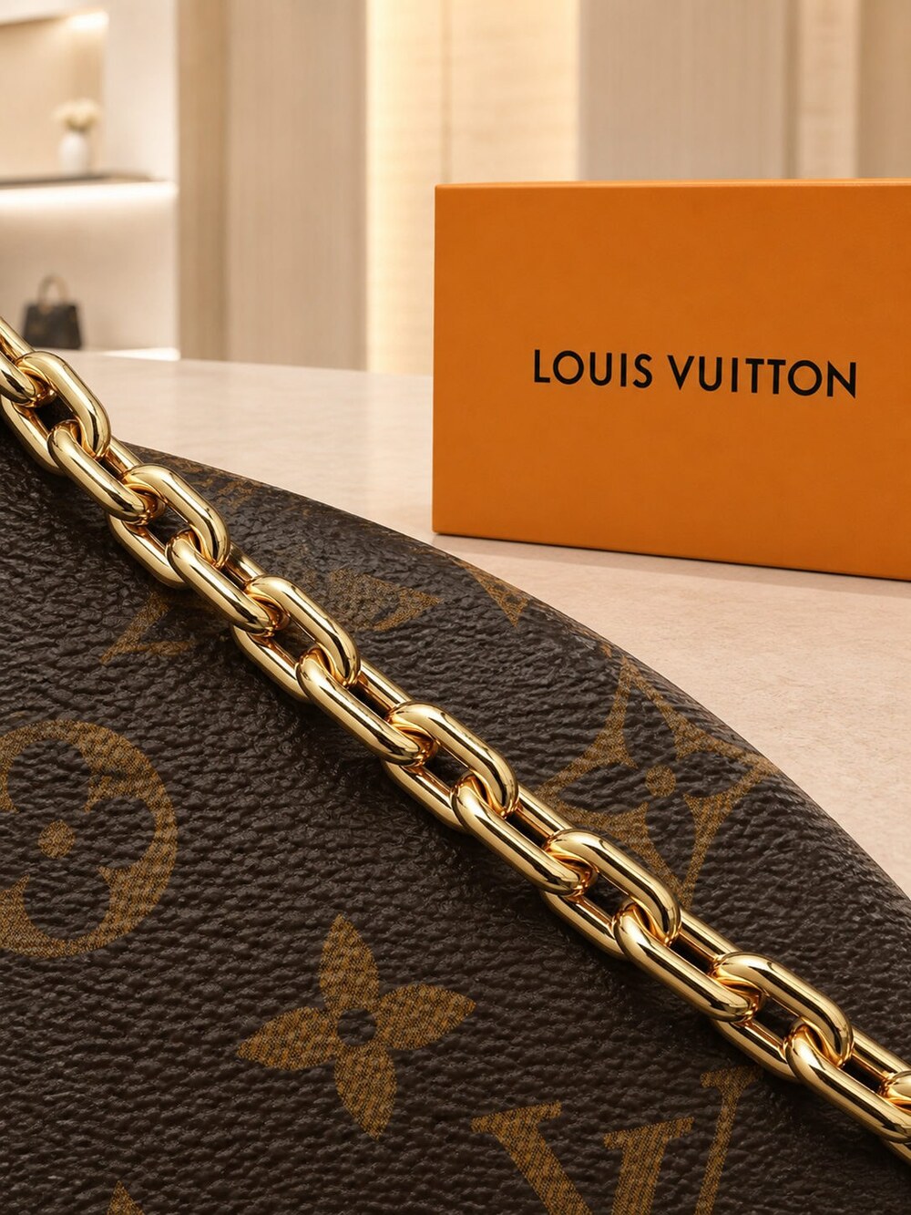 Louis Vuitton Boulogne Monogram Coated Canvas Shoulder Bag with Natural Trim - Picture 5 of 6